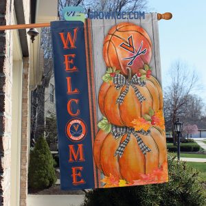Virginia Cavaliers NCAA Basketball Welcome Fall Pumpkin House Garden Flag