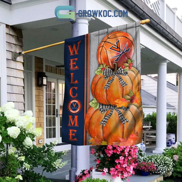 Virginia Cavaliers NCAA Basketball Welcome Fall Pumpkin House Garden Flag