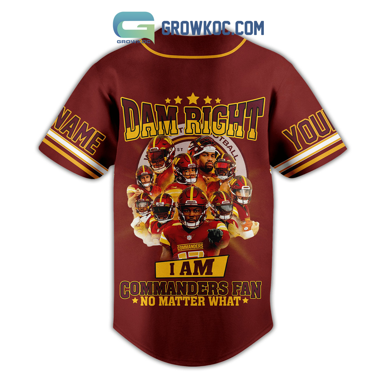 Washington Commanders Damn Right Skull NFL Custom Name & Number Baseball Jersey  Shirt Fans