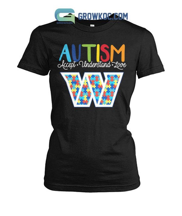 Washington Commanders NFL Autism Awareness Accept Understand Love Shirt