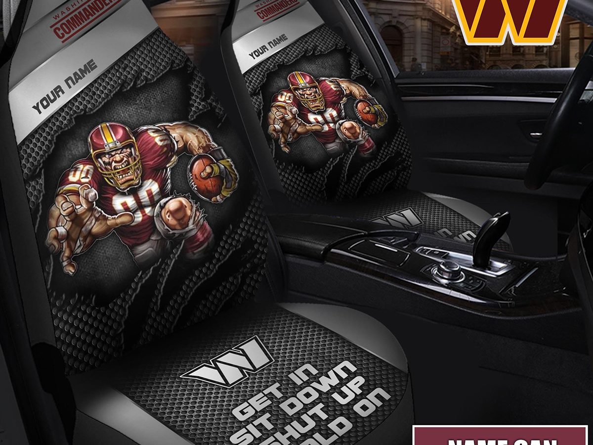 Washington Commanders NFL Mascot Get In Sit Down Shut Up Hold On  Personalized Car Seat Covers - Growkoc