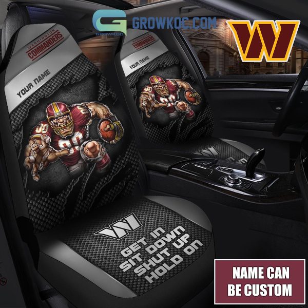 Washington Commanders NFL Mascot Get In Sit Down Shut Up Hold On Personalized Car Seat Covers