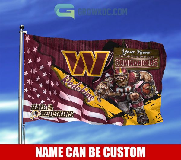 Washington Commanders NFL Mascot Slogan American House Garden Flag