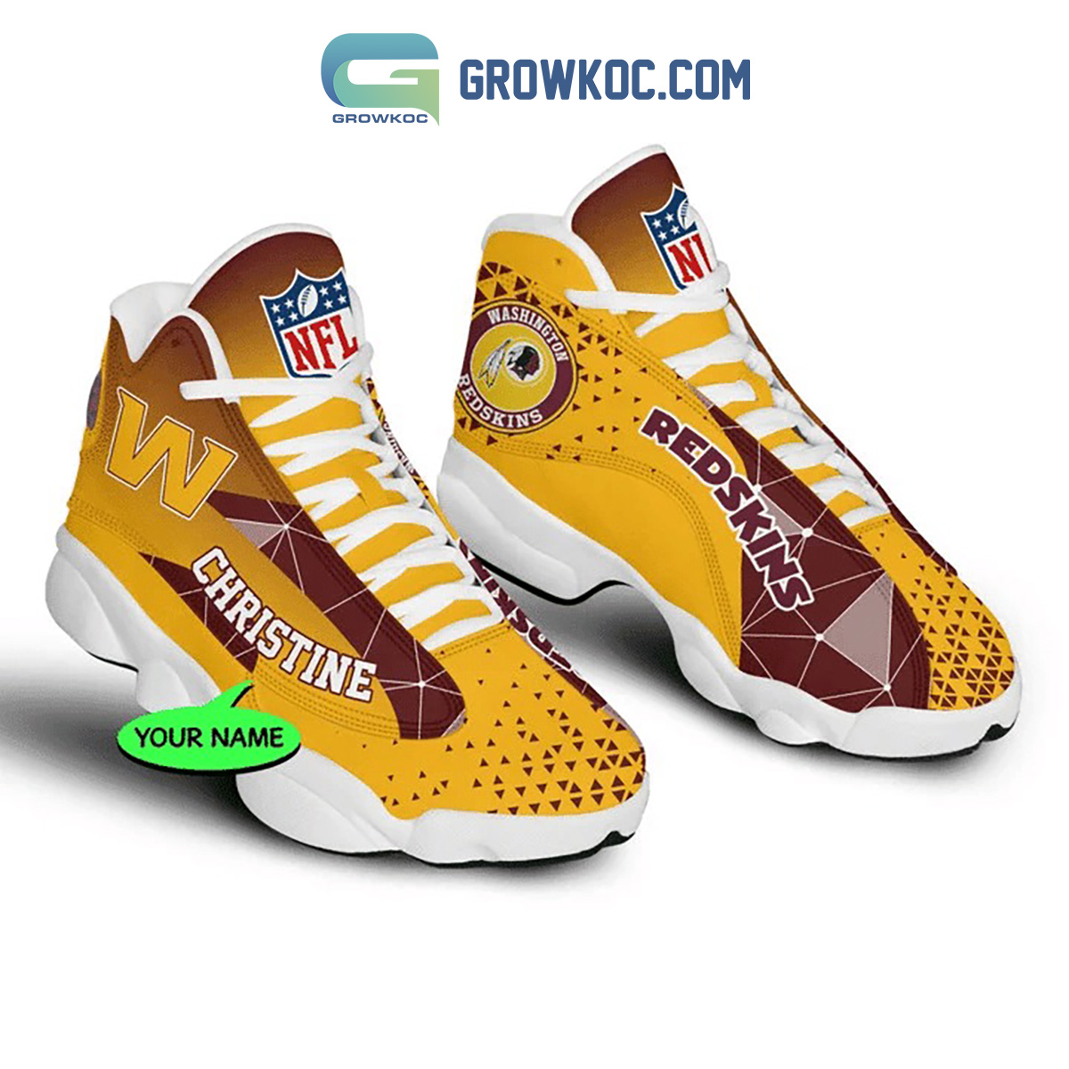 Washington Commanders NFL Personalized Air Jordan 13 Sport Shoes - Growkoc