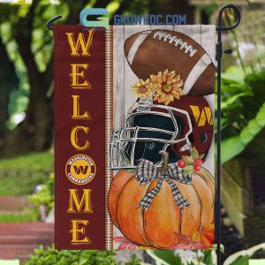 Washington Commanders NFL Welcome Fall Pumpkin Personalized House Garden Flag