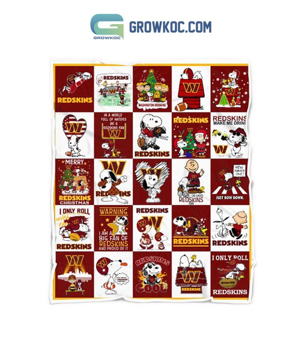 Washington Commanders Snoopy Peanuts For Christmas Fleece Blanket Quilt