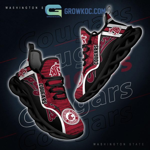 Washington State Cougars NCAA Clunky Sneakers Max Soul Shoes