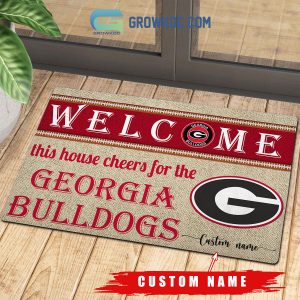 Welcome This House Cheers For The Georgia Bulldogs NCAA Personalized Doormat
