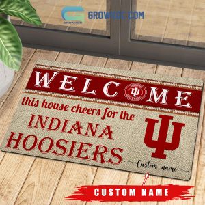 Welcome This House Cheers For The Indiana Hoosiers NCAA Personalized Doormat