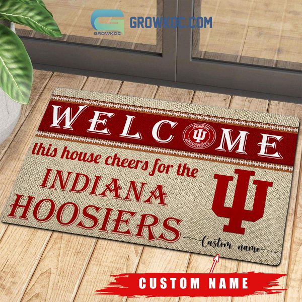 Welcome This House Cheers For The Indiana Hoosiers NCAA Personalized Doormat