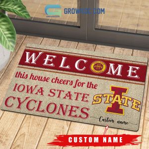 Welcome This House Cheers For The Iowa State Cyclones NCAA Personalized Doormat