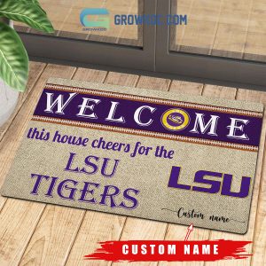 Welcome This House Cheers For The LSU Tigers NCAA Personalized Doormat