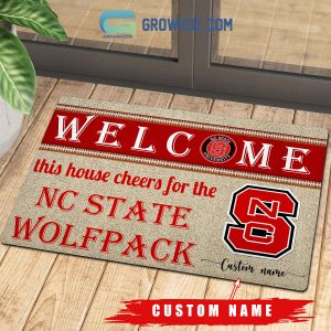 Welcome This House Cheers For The NC State Wolfpack NCAA Personalized Doormat