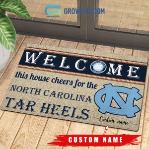 Welcome This House Cheers For The North Carolina Tar Heels NCAA Personalized Doormat