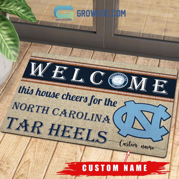 Welcome This House Cheers For The North Carolina Tar Heels NCAA Personalized Doormat