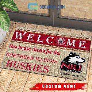 Welcome This House Cheers For The Northern Illinois Huskies NCAA Personalized Doormat