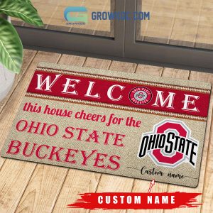 Welcome This House Cheers For The Ohio State Buckeyes NCAA Personalized Doormat