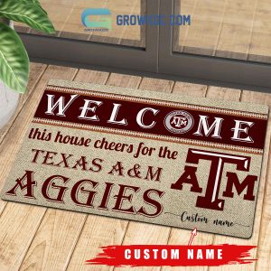 Welcome This House Cheers For The Texas A&M Aggies NCAA Personalized Doormat