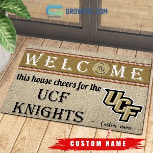 Welcome This House Cheers For The UCF Knights NCAA Personalized Doormat