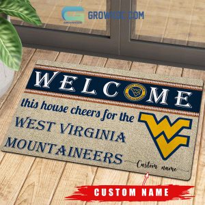Welcome This House Cheers For The West Virginia Mountaineers NCAA Personalized Doormat