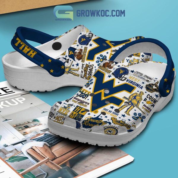 West Virginia Mountaineers Hall WV Take Me Home Country Roads Clogs Crocs