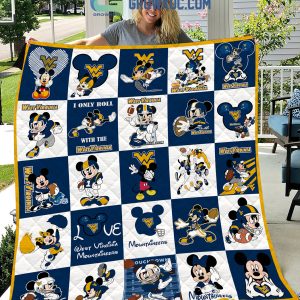 West Virginia Mountaineers NCAA Mickey Disney Fleece Blanket Quilt