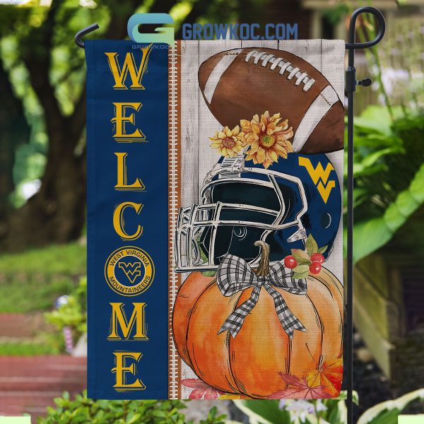 West Virginia Mountaineers NCAA Welcome Fall Pumpkin House Garden Flag