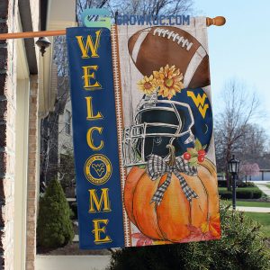 West Virginia Mountaineers NCAA Welcome Fall Pumpkin House Garden Flag