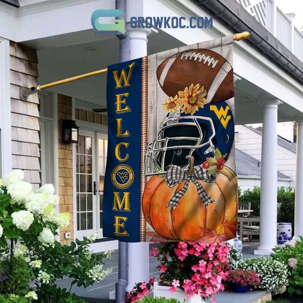 West Virginia Mountaineers NCAA Welcome Fall Pumpkin House Garden Flag