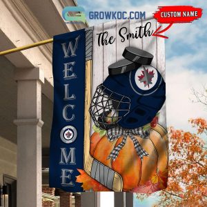 Winnipeg Jets NHL Welcome Fall Pumpkin Personalized House Garden Flag