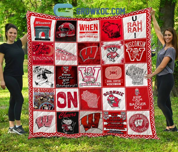 Wisconsin Badgers NCAA Collection Design Fleece Blanket Quilt