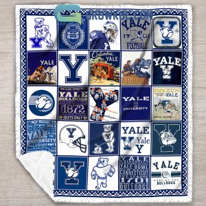 Yale Bulldogs football NCAA Collection Design Fleece Blanket Quilt