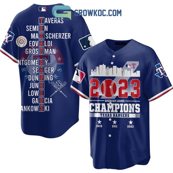 2023 American League Champions Texas Rangers Baseball Jersey