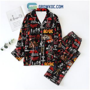 AC/DC Back In Black Highway To Hell Pajamas Set