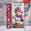 Arkansas Razorbacks Football Snowman Welcome Christmas House Garden Flag