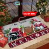 Arkansas Razorbacks Snowman Welcome Christmas Football Personalized Doormat