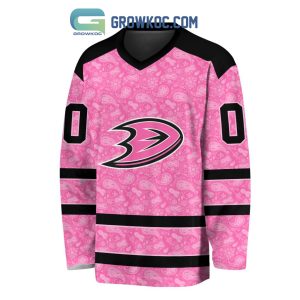Anaheim Ducks NHL Special Pink Breast Cancer Hockey Jersey Long Sleeve