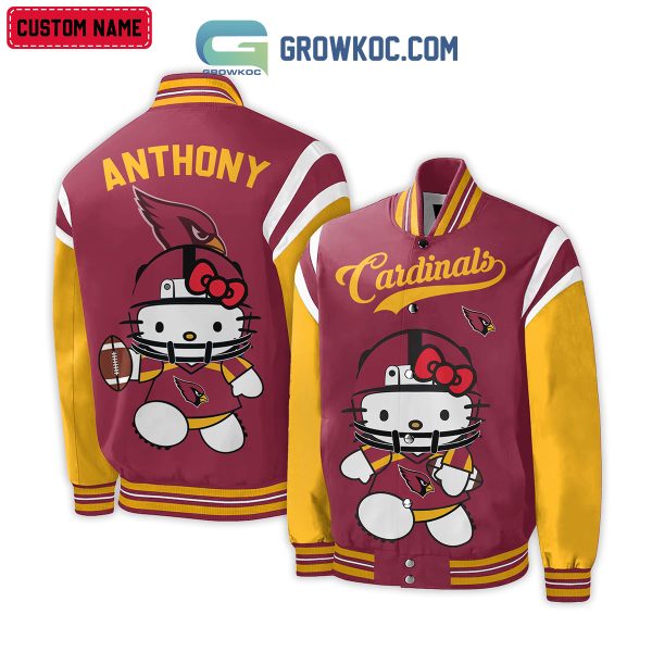 Arizona Cardinals NFL Hello Kitty Personalized Baseball Jacket