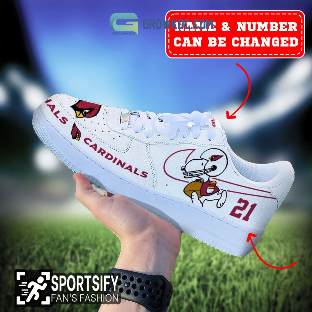 Arizona Cardinals NFL Snoopy Personalized Air Force 1 Low Top Shoes -  Growkoc