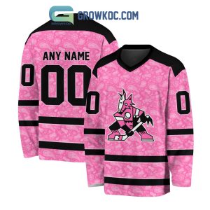 Arizona Coyotes NHL Special Pink Breast Cancer Hockey Jersey Long Sleeve