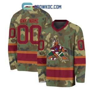 Arizona Coyotes Special Camo Veteran Design Personalized Hockey Jersey