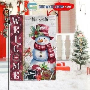 Arkansas Razorbacks Football Snowman Welcome Christmas House Garden Flag