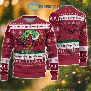 Arkansas Razorbacks NCAA Grinch Christmas Ugly Sweater