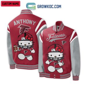 Atlanta Falcons NFL Hello Kitty Personalized Baseball Jacket