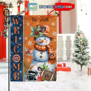 Auburn Tigers Football Snowman Welcome Christmas House Garden Flag