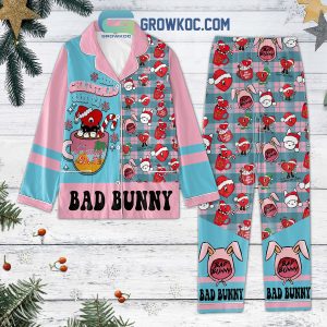 Bad Bunny Under The Tree Santa Baby Christmas Fleece Pajamas Set