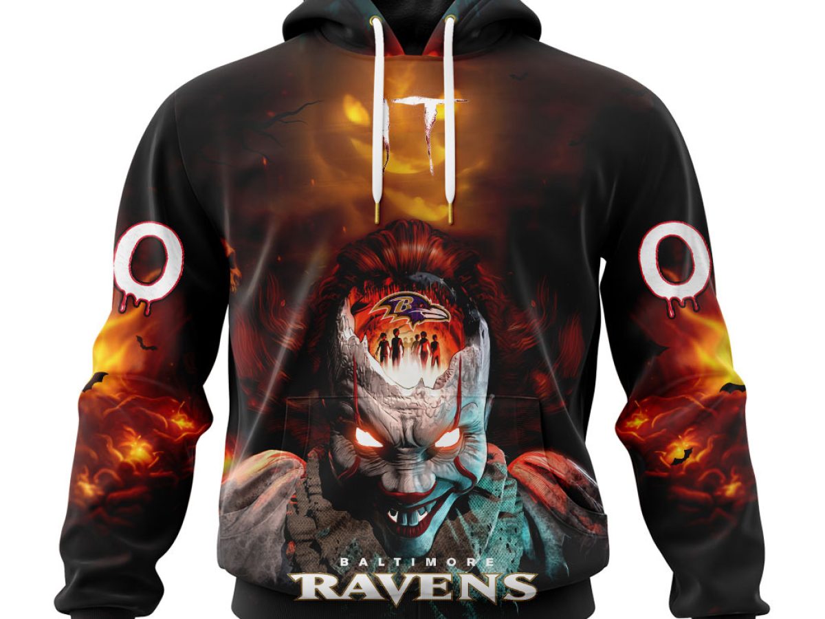 Baltimore Ravens Skull Halloween 3D Printed Hoodie in 2023