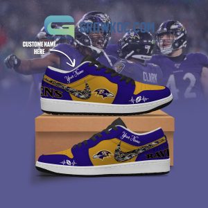 Baltimore Ravens NFL Personalized Air Jordan 1 Shoes