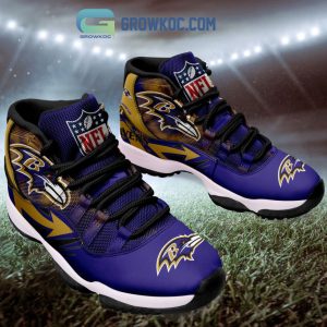 Baltimore Ravens NFL Personalized Air Jordan 11 Shoes Sneaker