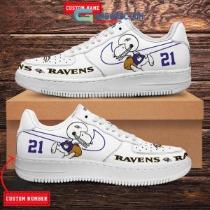 Baltimore Ravens NFL Snoopy Personalized Air Force 1 Low Top Shoes